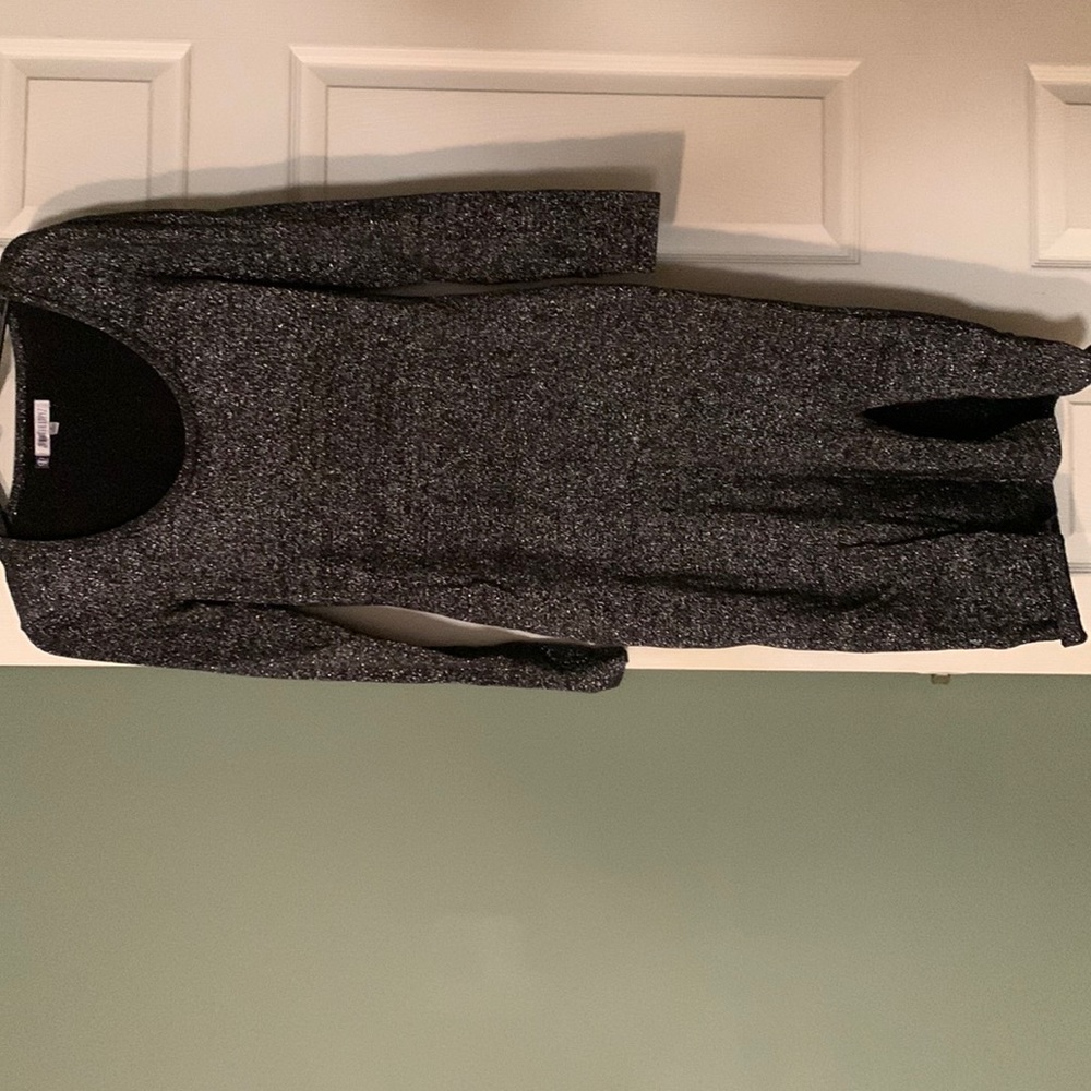 Sparkly silver and black sexy sweater dress